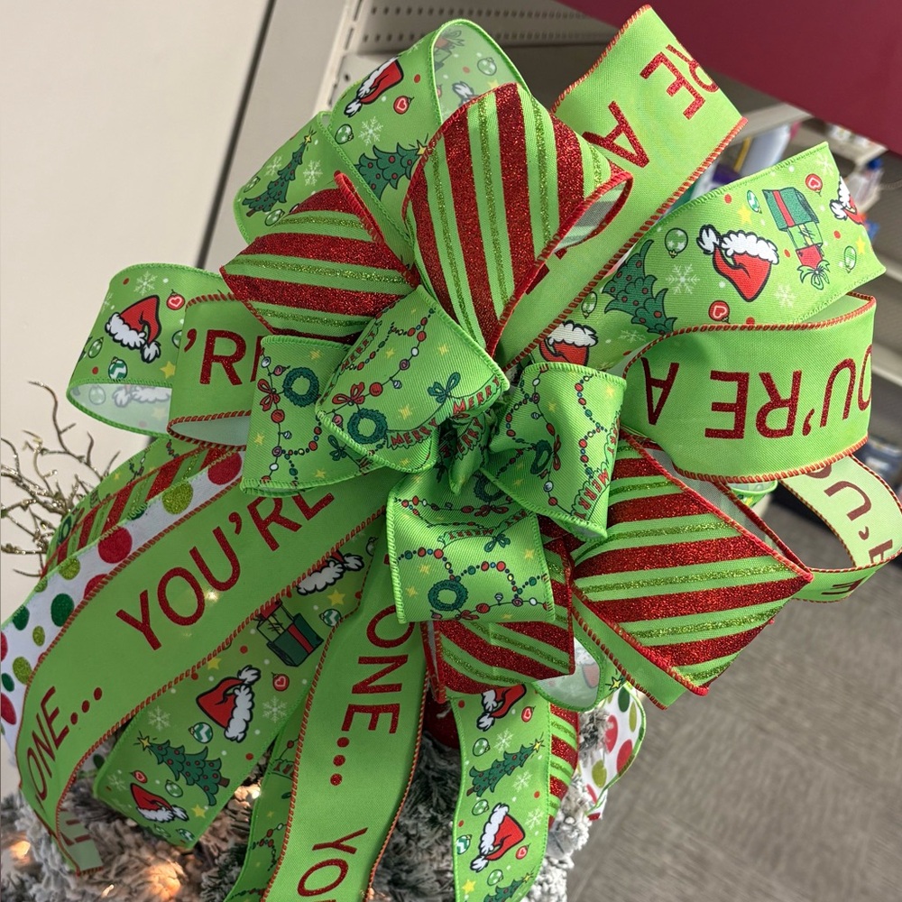 Festive Green Christmas Bow
